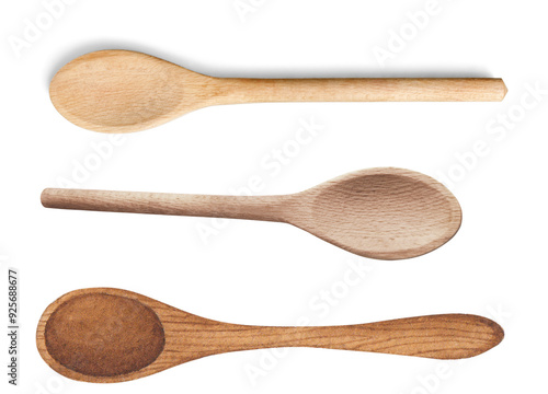 set of wooden spoon isolated