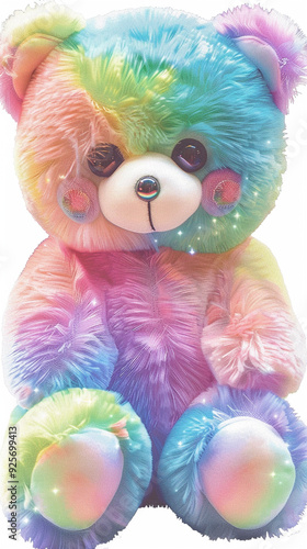 teddy bear plush toy rainbow colors stuffed animal cute bear soft toy colorful bear cuddly toy furry toy children\'s toy stuffed bear plushie rainbow teddy 