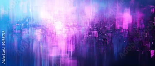 Abstract minimalist composition featuring minimalist digital textures and minimalist pixelated patterns. Harmonious shades of minimalist digital blue and minimalist glitch purple create a futuristic