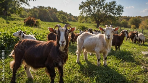 stock photography nubian goats in a beautiful farm