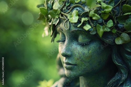 Fertility Goddess. Gaia Earth Mother Statue Celebrating Fertility and Nature Beauty