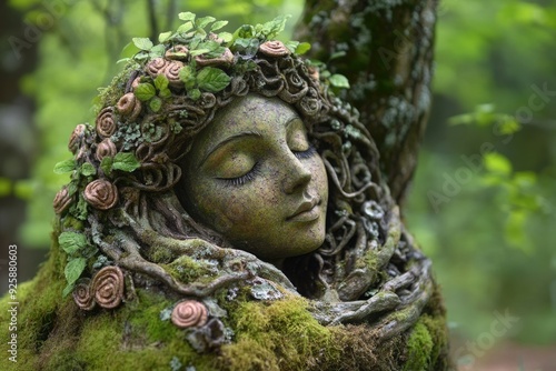 Fertility Goddess. Gaia Mother Earth Statue Embodying Nature and Fertility