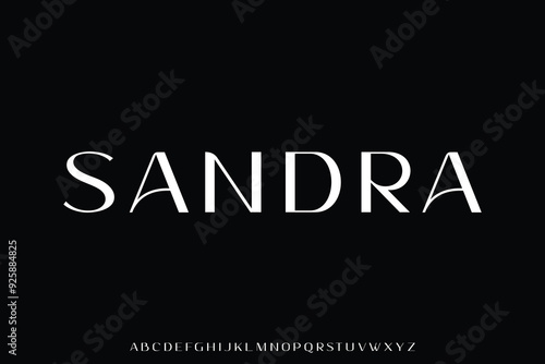 Elegant beautiful sans serif alphabet display font vector illustration