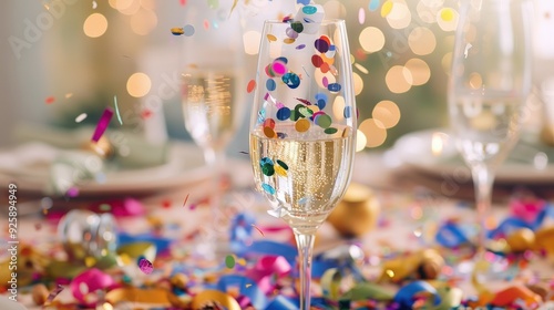 Create a New Year's Day brunch table with confetti, carrying over the excitement from the previous night's festivities