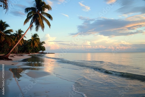 South Beach Sunset: Palm Trees on Tropical Beach in Bahia, Brazil