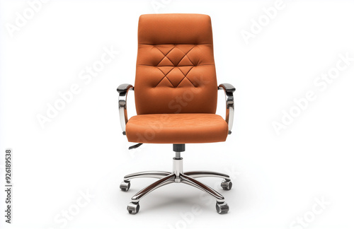 Revolving Hydraulic Office Chair Modern Rotating Desk Chair Against White Background