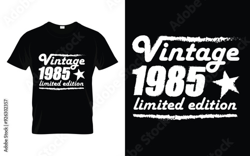 Vintage 1985 limited edition Retro Vintage Birthday Graphic T-shirt Design