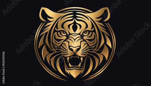 Logo tigre animal sauvage marque entreprise icône mascotte sport.