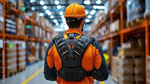 Robotic exoskeleton for heavy lifting in warehouse