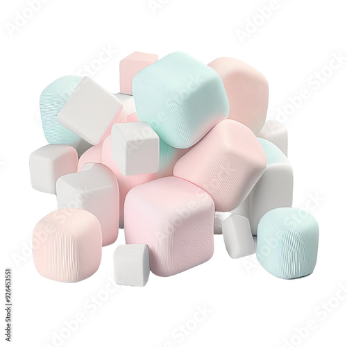 marshmallows on a white background