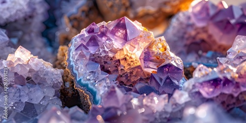 Close-Up Geode Crystal Structure, Natural Mineral