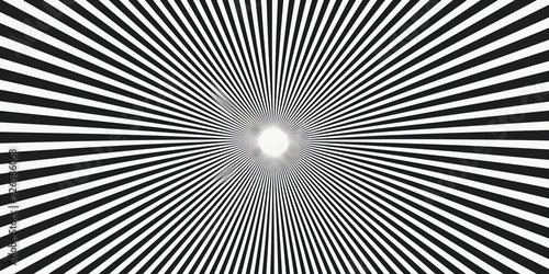 Optical Illusion Black and White Radial Stripes Abstract Background