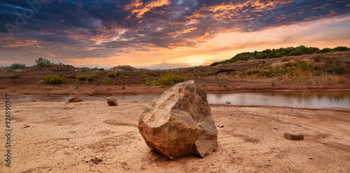 sunset over the desert