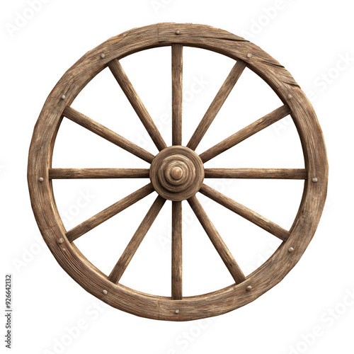 Wooden Wagon Wheel with Eight Spokes