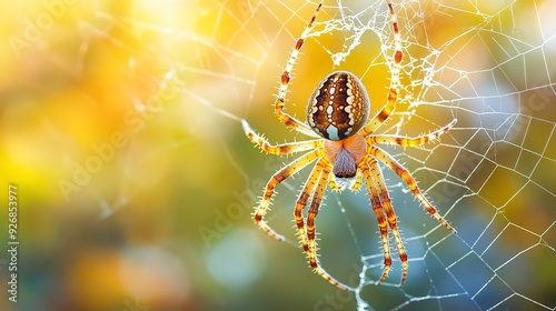 An image of a spider and its spider web 