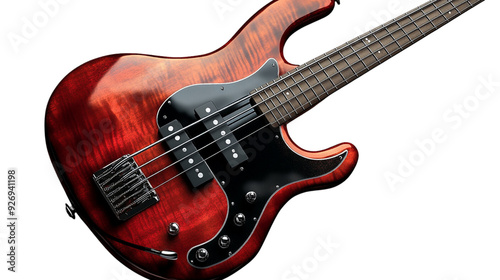 Bass guitar on transparent background