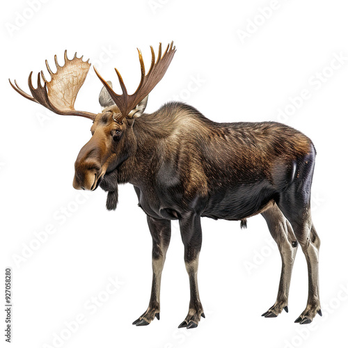 Moose with Large Antlers. translucent