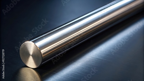 Close-up of a shiny tungsten metal rod on a dark background, tungsten, element, metal, rod, shiny, close-up, dark