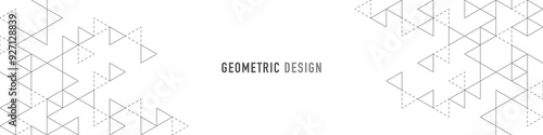 Graphic design element for web page or banner with a geometric pattern of triangle shapes.