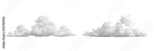 White clouds on transparent background