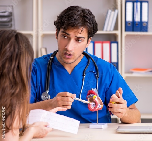 Young patient visiting doctor cardiologist