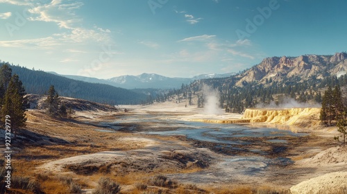 Yellowstone National Park: A View of the Geothermal Landscape