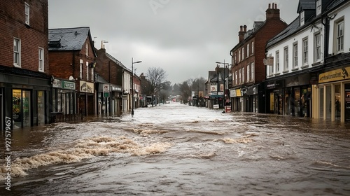 Floodwaters Inundate Main Street in Abandoned Town After Severe Storm