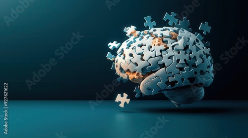 A conceptual image of a brain composed of puzzle pieces, symbolizing intelligence, creativity, and the complexity of thought.