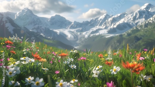 The alpine plateau is strewn with alpine flowers