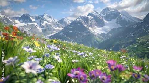 The alpine plateau is strewn with alpine flowers