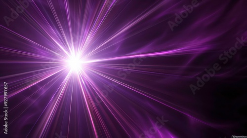 A digital illustration with a bright white light radiating from the center of the image, with purple streaks and lines diverging away from the light.