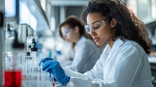 Clinical trial volunteers participating in drug testing biotechnology