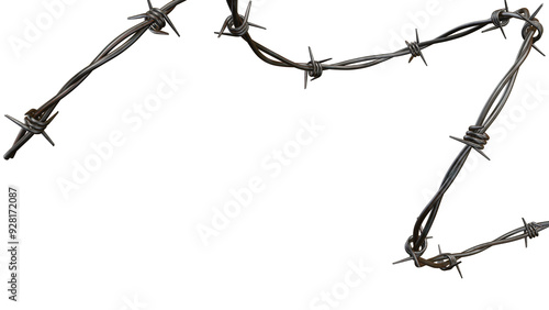 Razor Wire Silhouettes and Barbed Wire Metallic Border Elements on White Background,Razor wire silhouettes. Barbed wire metallic border elements, barb wire set, barb wire icon. png white background 