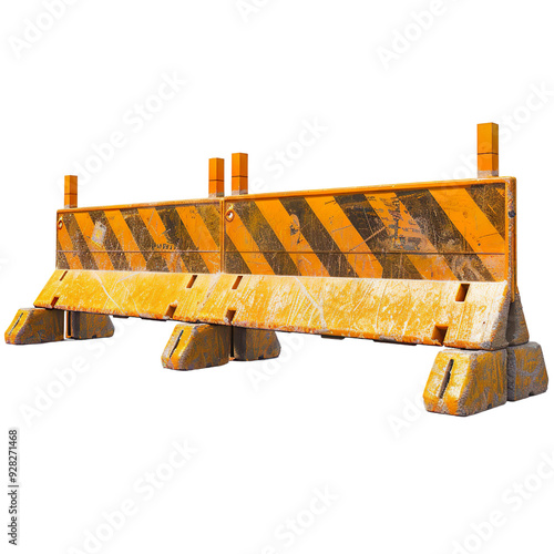 Under construction barricade isolated on a transparent background