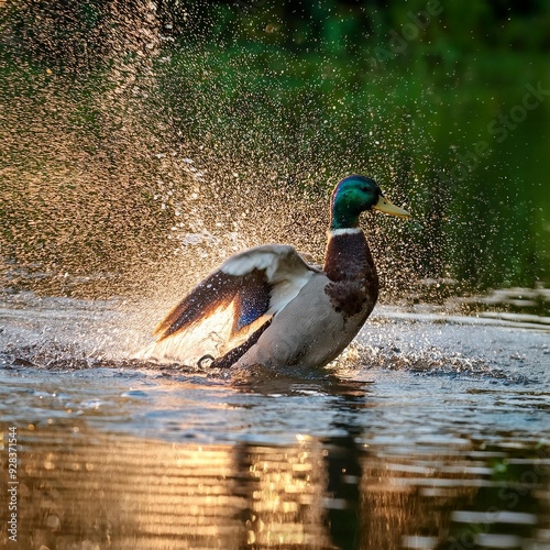 mallard wild duck scient. name Anas platyrhynchos bird animal, A