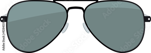 Aviator sunglasses color icon. Black eye glasses