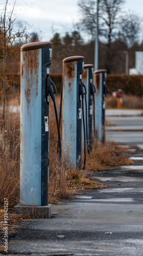 Many EV charging stations are broken and abandoned. Fuel related themes