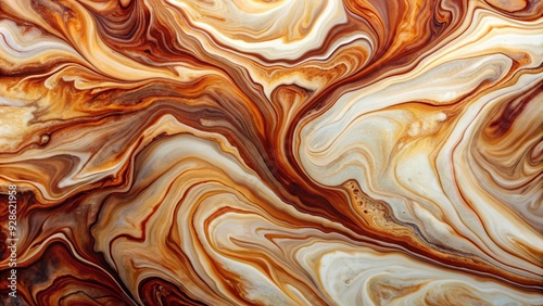 High gloss marble swirls in burnt sienna and cream alcohol ink art , marble, swirls, burnt sienna, cream, alcohol ink