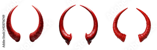 devil horns headband with bright red horns on isolated background 