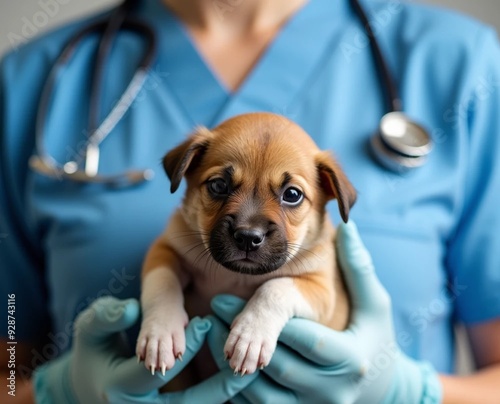 cachorro en veterinaria