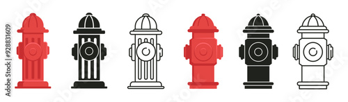 Set of fire hydrant icons. Fire hydrant icon