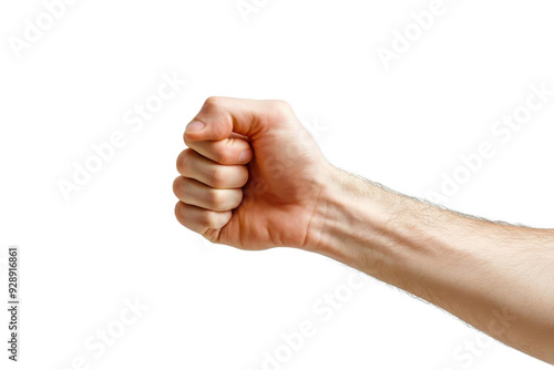 Close-up of a human fist, signifying strength, determination, or protest. Isolated on a transparent background. with natural lighting.