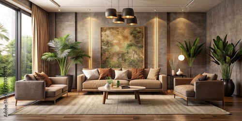 Sylvan Sanctuary: Tranquil, Serene, Textured, Soft Browns, Restorative