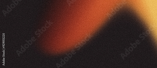 Abstract background grainy gradient red orange glowing shape, black backdrop banner poster header design, noise texture, copy space