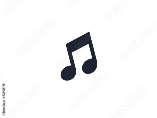 a black music note on a white background