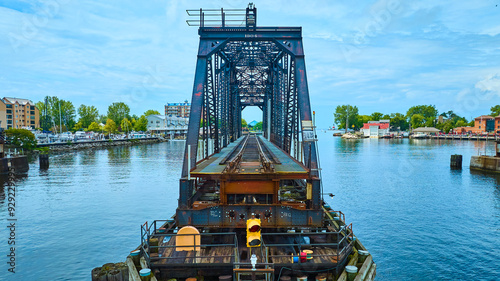 Aerial View of Historic 1904 Steel Railway Bridge Over St. Joseph River