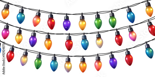 PNG bright Christmas string lights decoration transparent