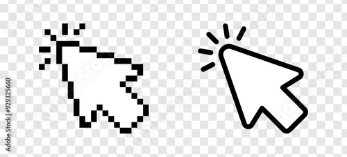 mouse cursor click icon, pixel style, computer clicking arrow - Mouse arrow pointer icon symbol