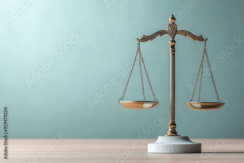 Elegant scales of justice symbolizing law and balance