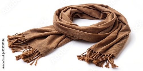 Brown scarf perfect for winter fashion isolated on background